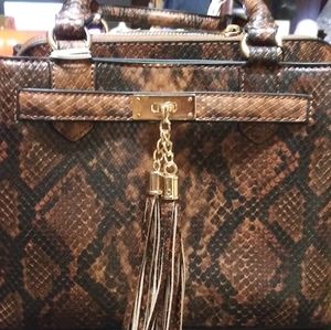 Imitation Snakeskin Handbag